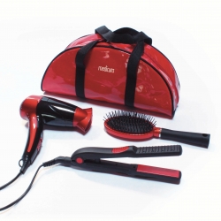 Kit Fer à Lisser + Sèche-cheveux de voyage 1200W + Brosse démêlante