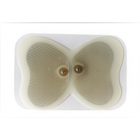 Electrode papillon 2 boutons snap centrés écart 0,8 cm